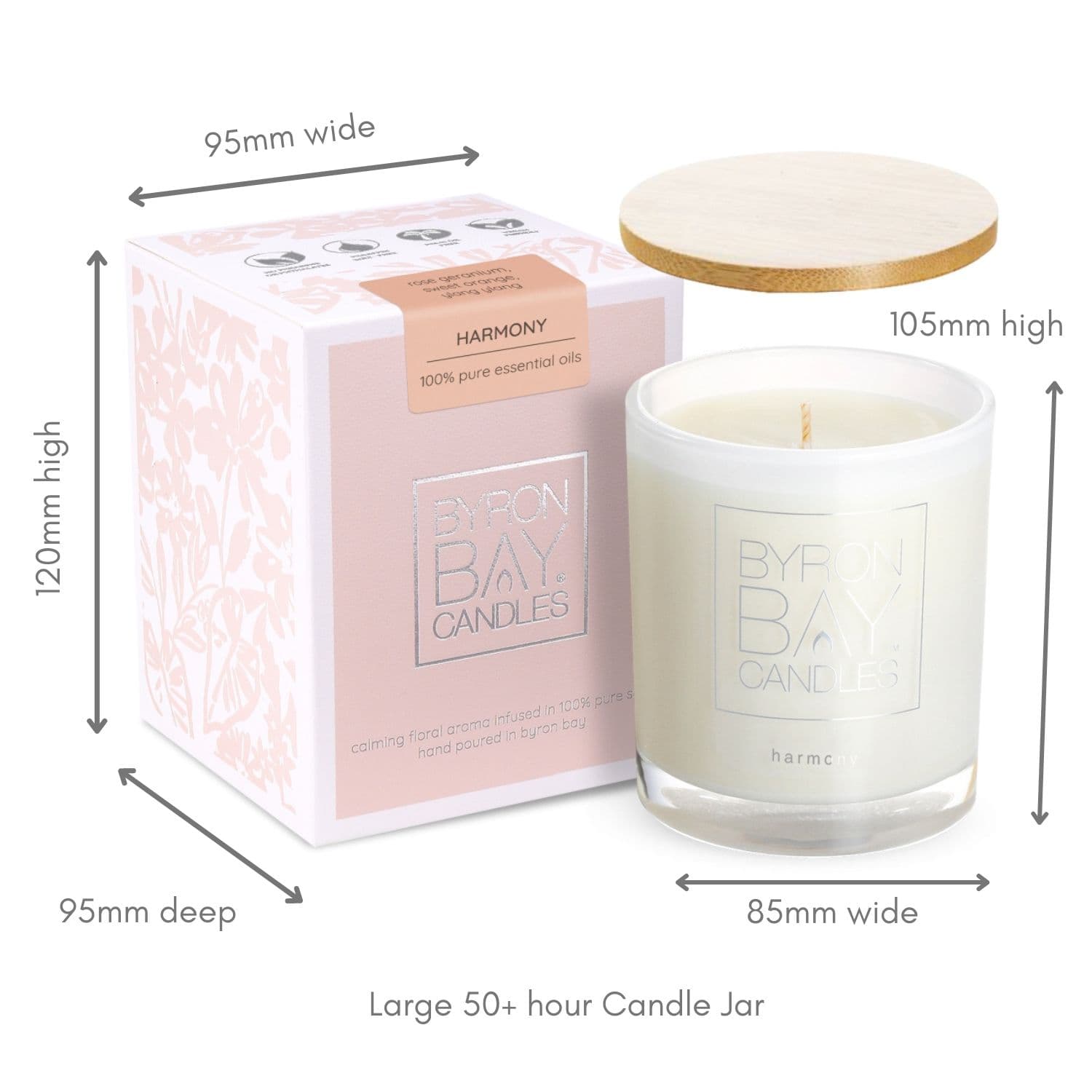 Harmony 50 hour candle measurements