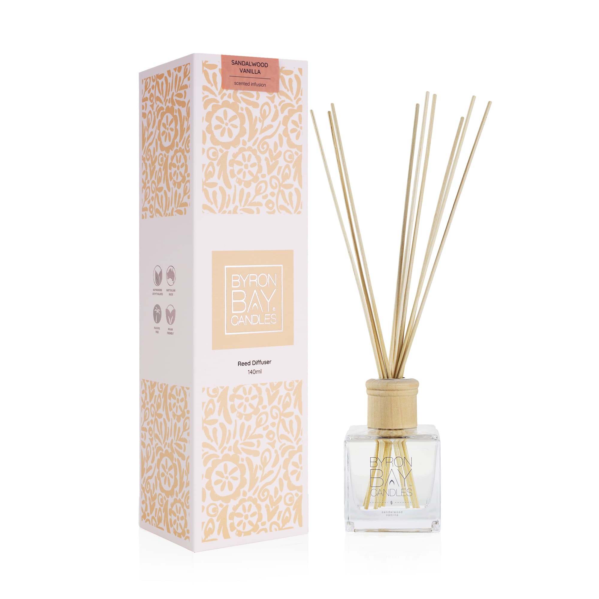 Sandalwood Vanilla Reed Diffuser Byron Bay Candles