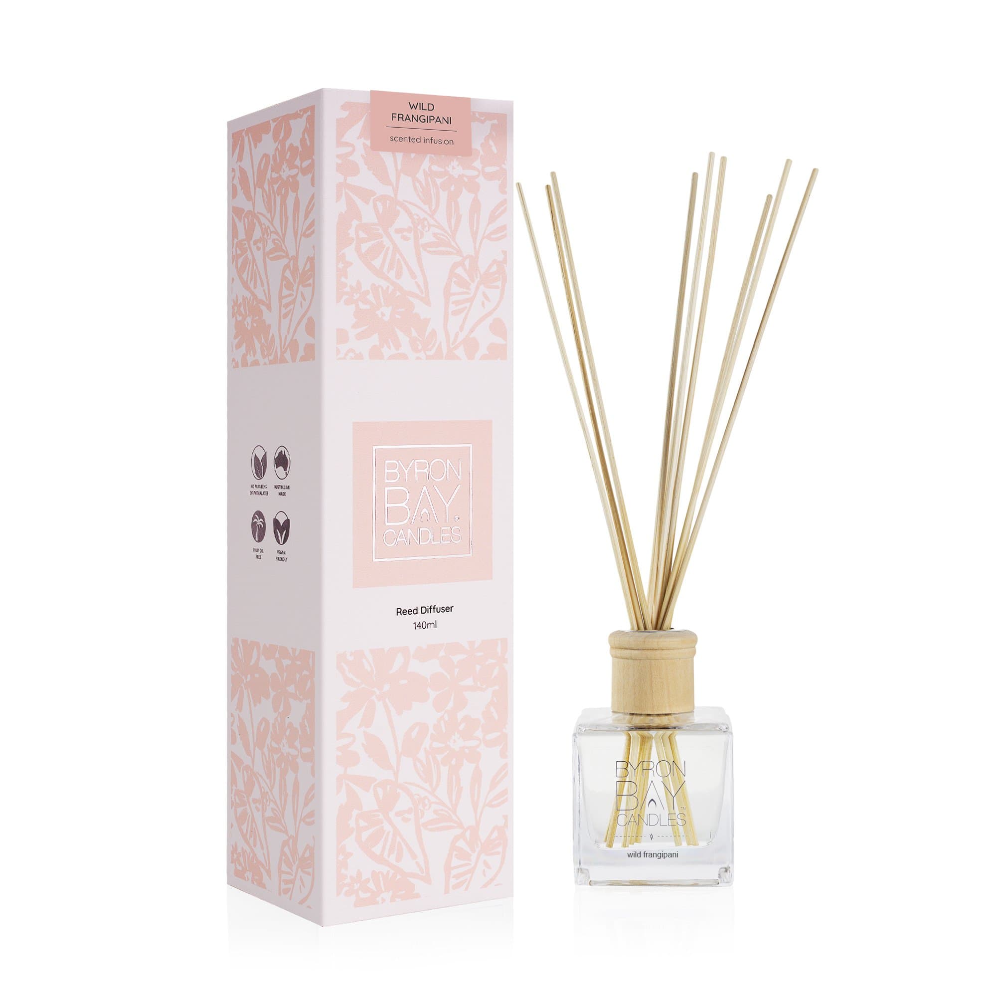 Wild Frangipani Reed Diffuser Byron Bay Candles
