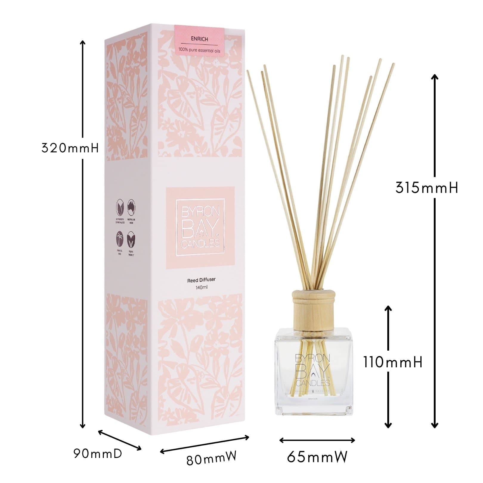 Enrich reed diffuser with measurements