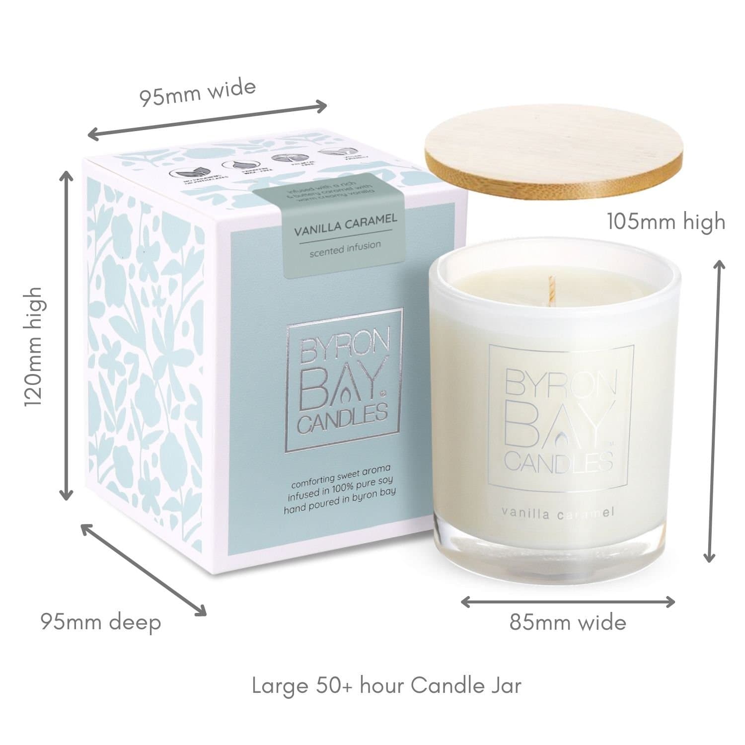 Vanilla Caramel 50 hour candle measurements