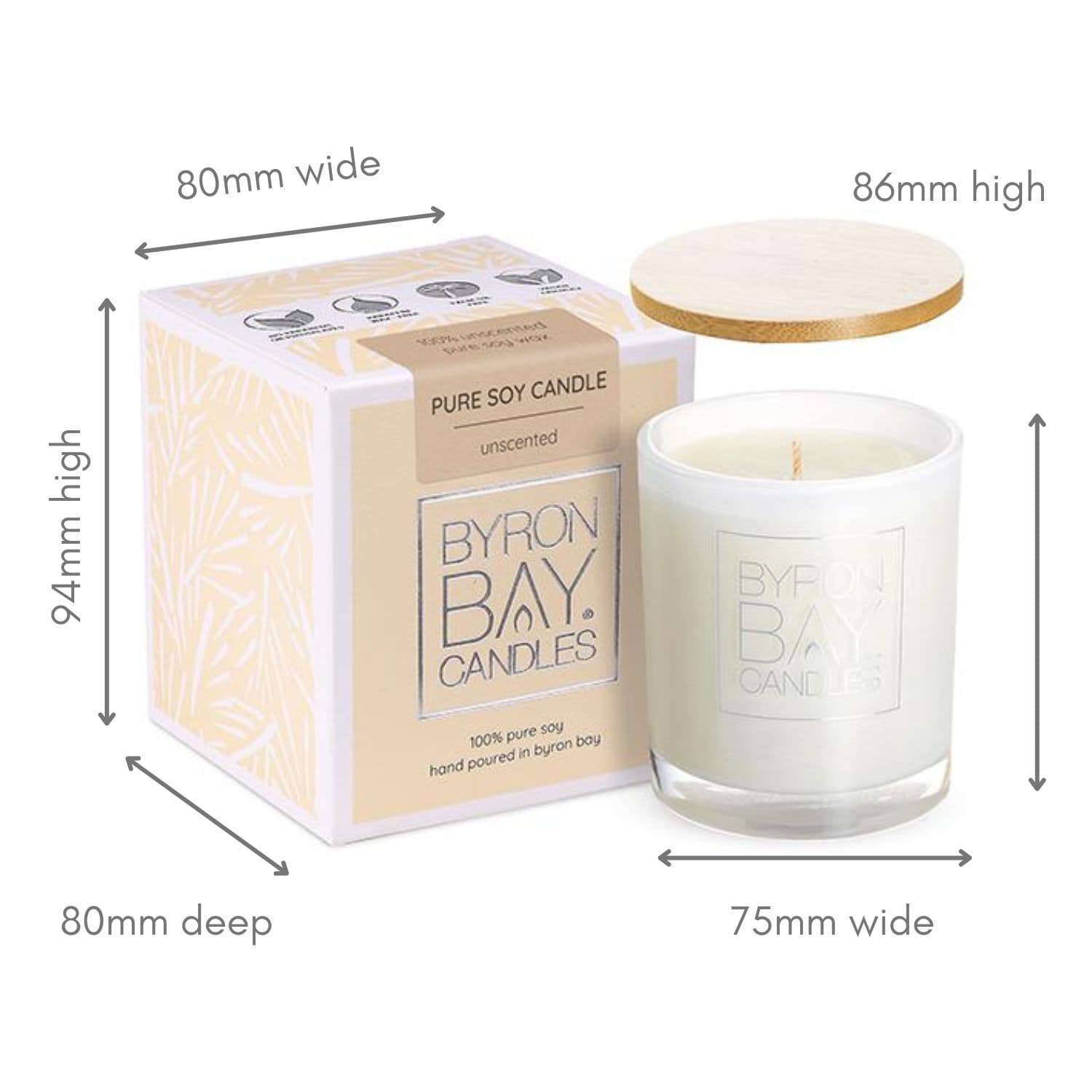 Sandalwood Vanilla 50 hour candle measurements