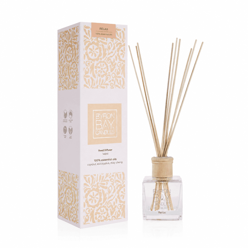 Relax Pure Essential Oils Reed Diffuser Byron Bay Candles