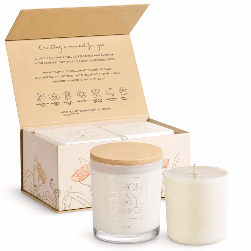 Byron Bay Candles Twin Gift Set with large candle and candle refill https://chatgpt.com/s/m_6a06942f227081919a7401a90a77aaa1