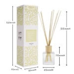 Coconut Lime reed diffuser with measurements