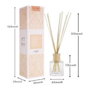 Exotic Amber reed diffuser with measurements