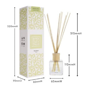 French Pear reed diffuser with measurements