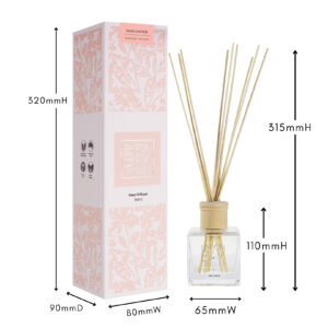 Rain Water reed diffuser with measurements