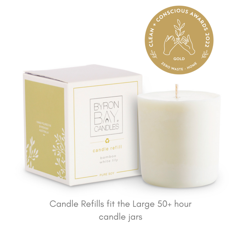 bamboo white lily Candle Jar Refills - Byron Bay Candles