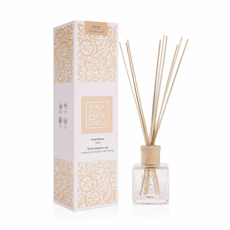 Relax Pure Essential Oils Reed Diffuser Byron Bay Candles