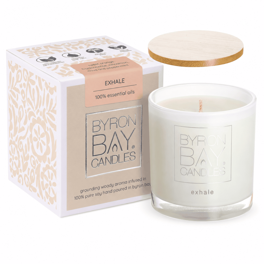 Exhale Medium 30 Hour Candles Byron Bay Candles