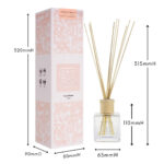 Coastal Bloom reed diffuser with measurements Coastal Bloom reed diffuser with measurements